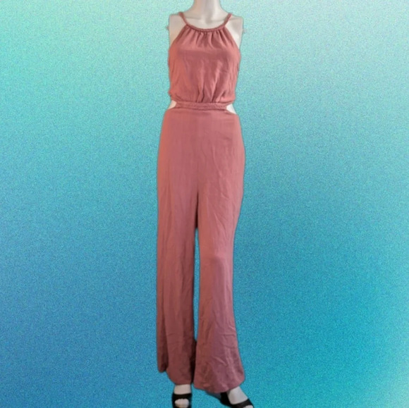 Lulu's Cut Out Jumpsuit In Dusty Pink - Picture 2 of 13